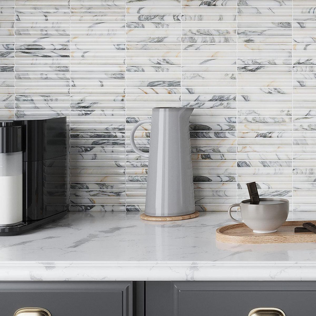 True Arabescato Arc Fluted | Tile Club