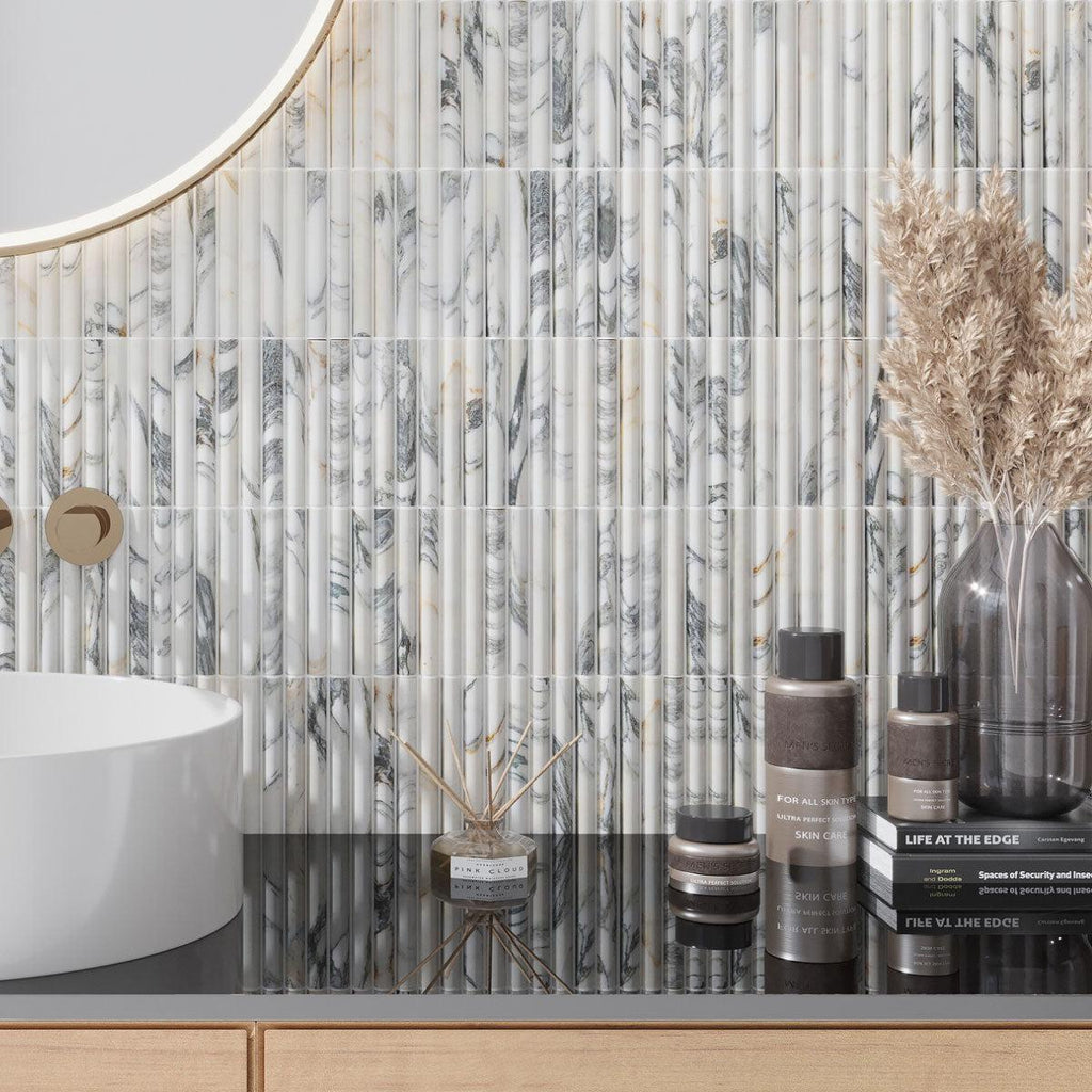 True Arabescato Arc Fluted | Tile Club