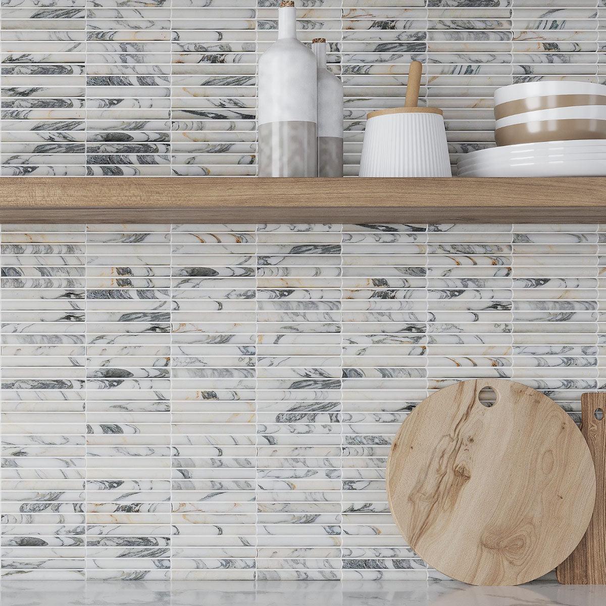 True Arabescato Arc Fluted | Tile Club