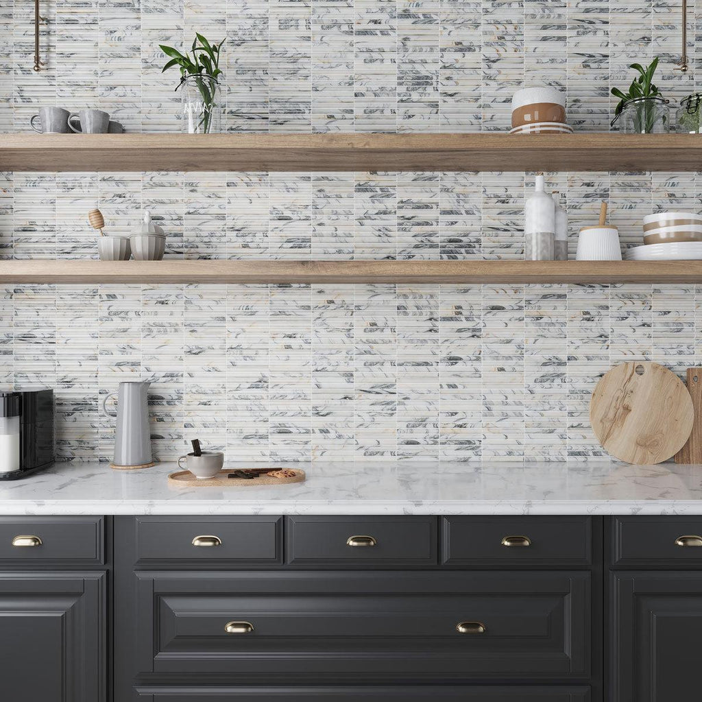 True Arabescato Arc Fluted | Tile Club
