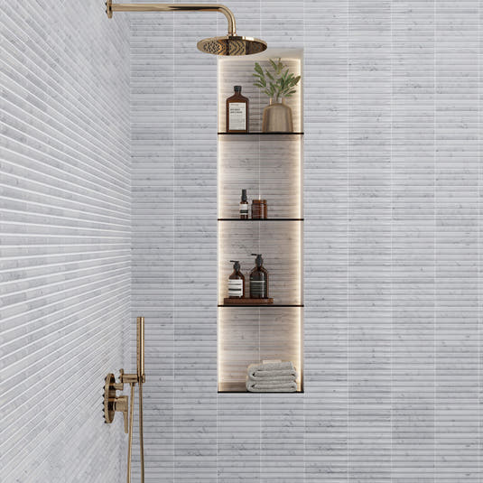 True Carrara Arc Fluted | Tile Club