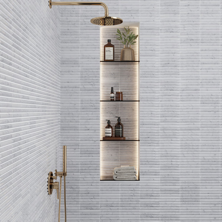 True Carrara Arc Fluted | Tile Club