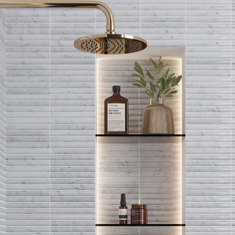 True Carrara Arc Fluted | Tile Club