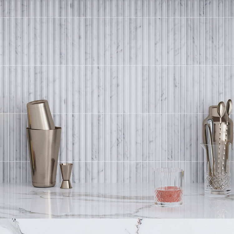 True Carrara Arc Fluted | Tile Club