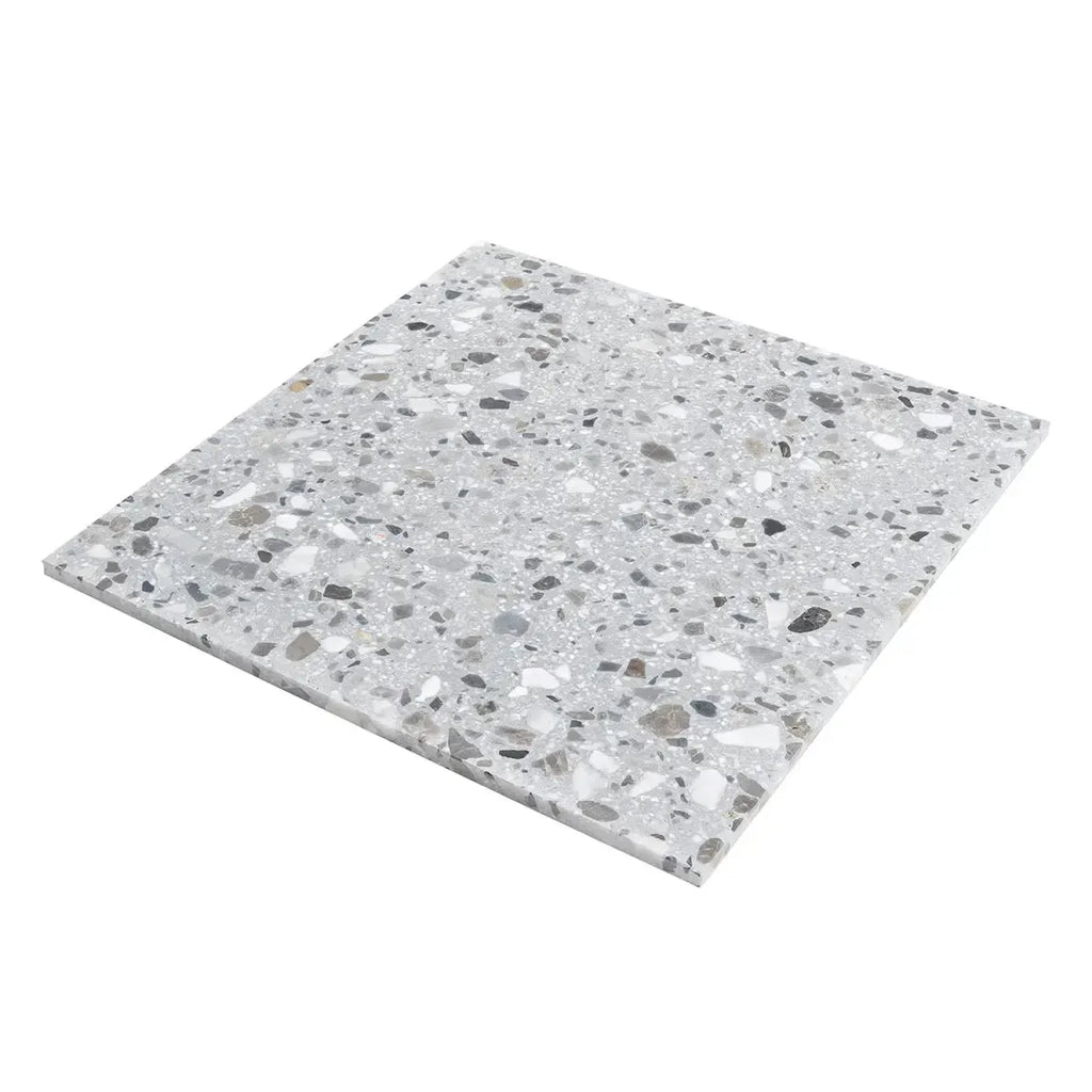 Gray and White Real Terrazzo Tile 24" x 24" | Tile Club