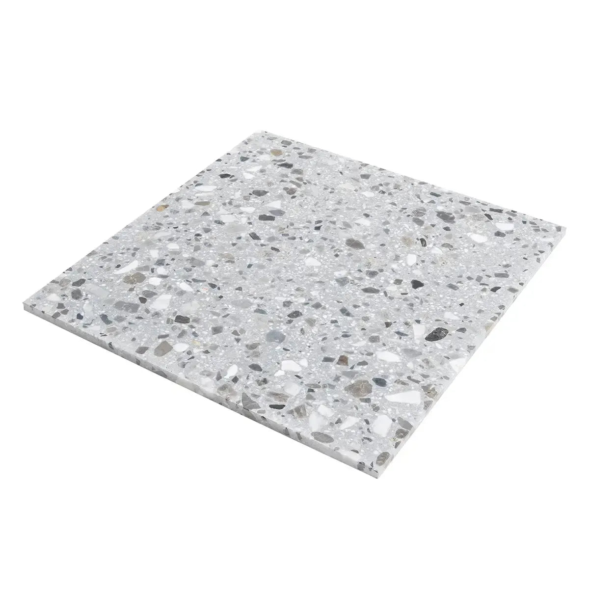 Gray and White Real Terrazzo Tile 24" x 24" | Tile Club