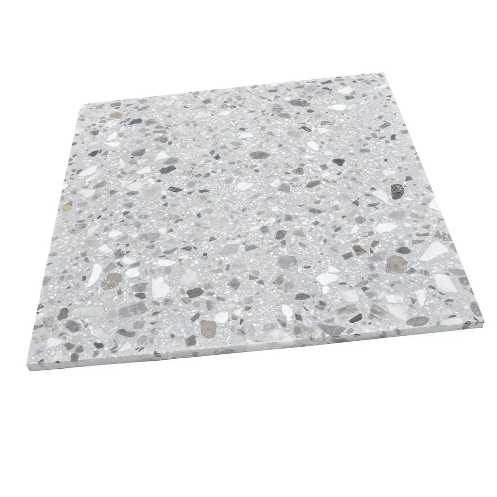 Gray and White Real Terrazzo Tile 24" x 24" | Tile Club