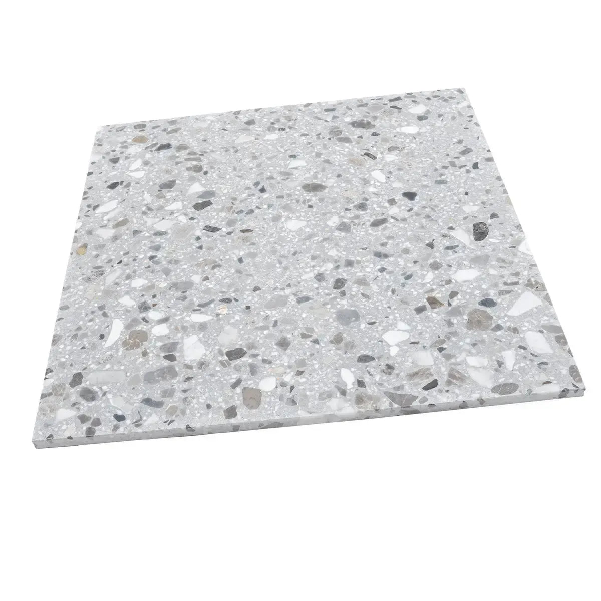 Gray and White Real Terrazzo Tile 24" x 24" | Tile Club