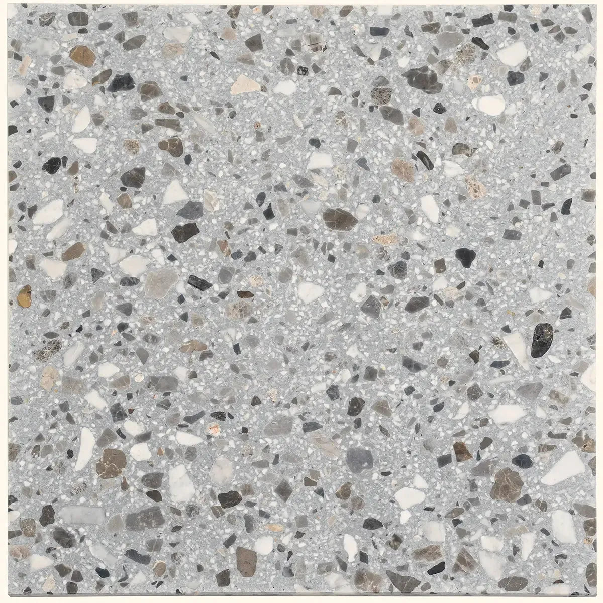 Gray and White Real Terrazzo Tile 24" x 24" | Tile Club