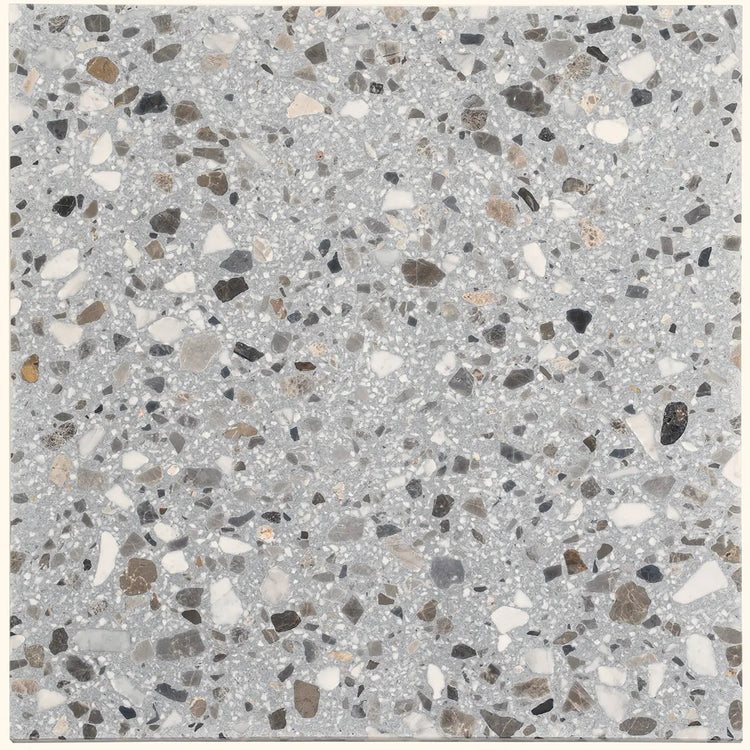 Gray and White Real Terrazzo Tile 24" x 24" | Tile Club