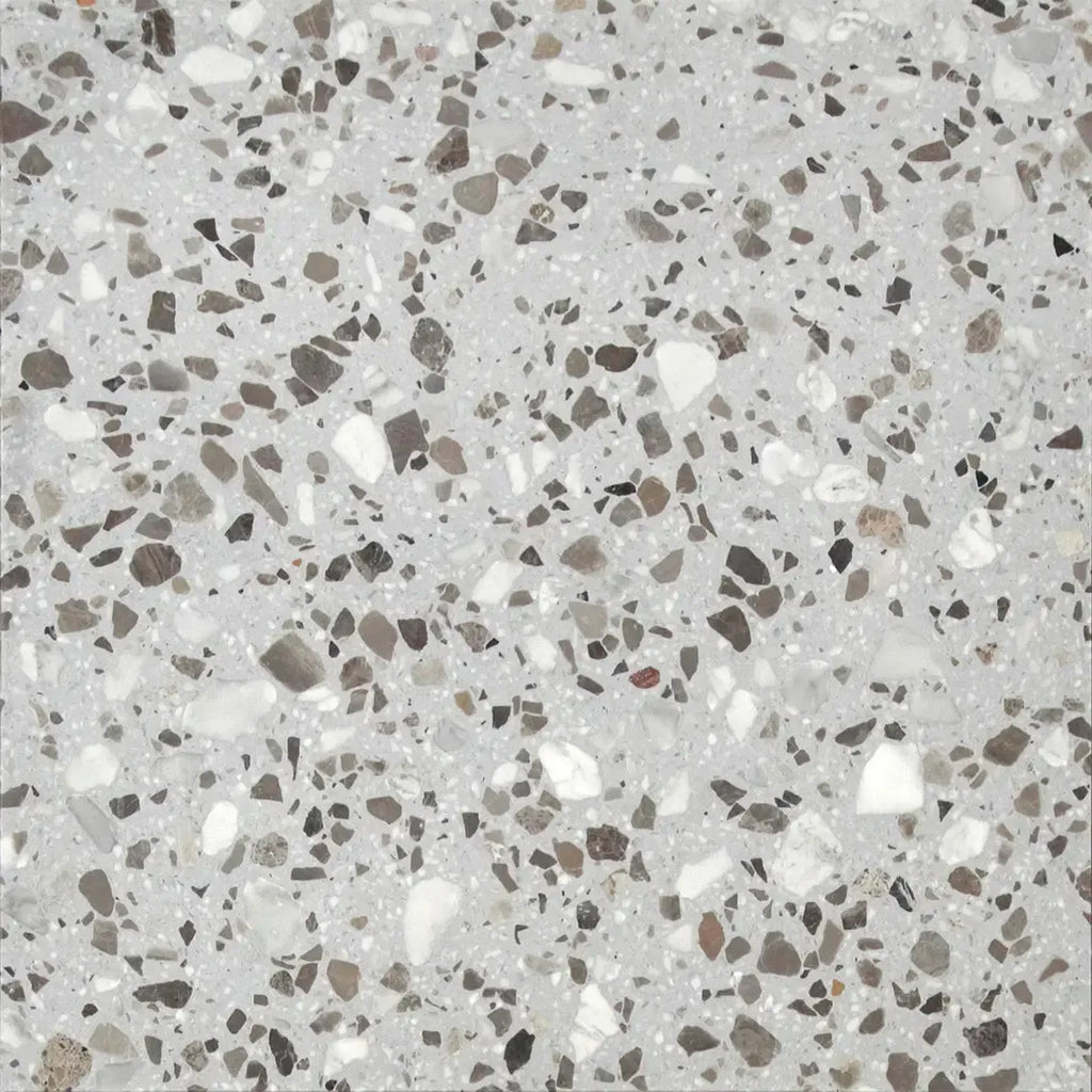Gray and White Real Terrazzo Tile 24" x 24" | Tile Club