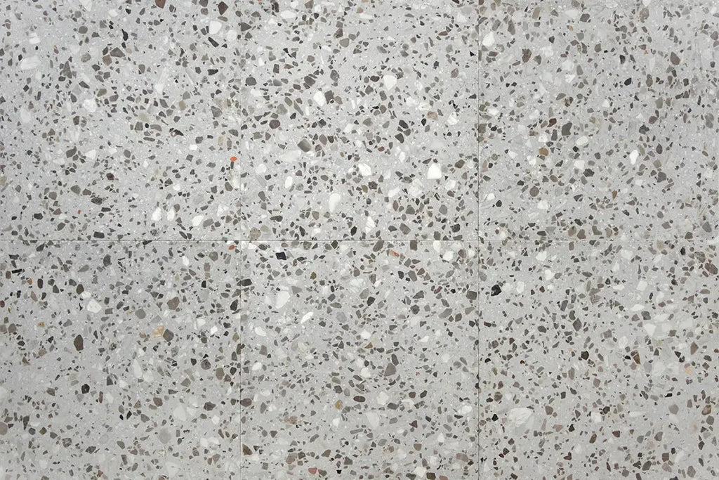 Gray and White Real Terrazzo Tile 24" x 24" | Tile Club