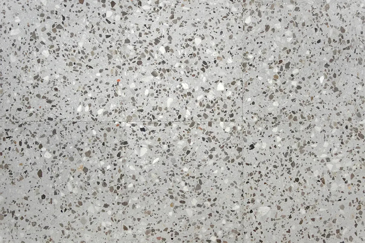 Gray and White Real Terrazzo Tile 24" x 24" | Tile Club