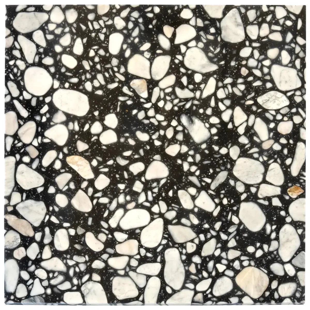 Black and White Terrazzo Concrete Tile 24" x 24"