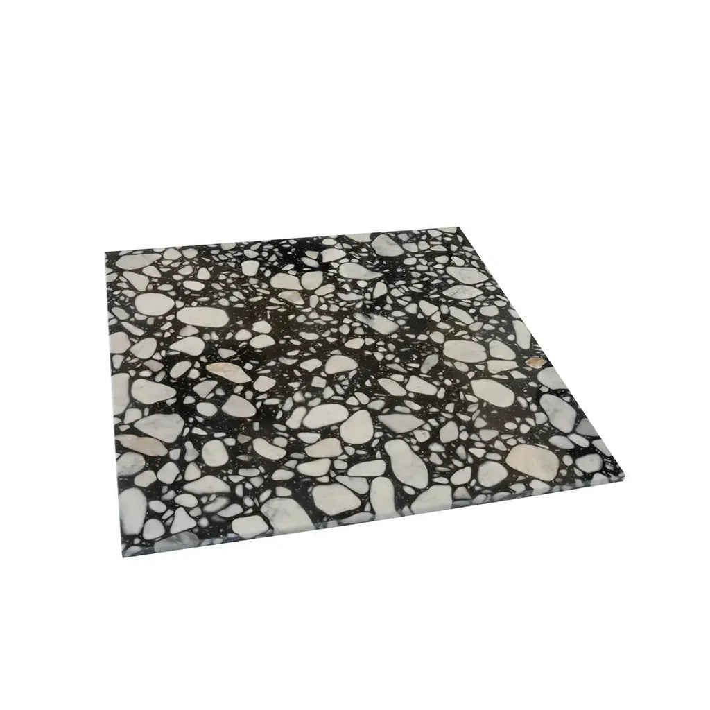 Black and White Real Terrazzo Tile 24" x 24" | Tile Club