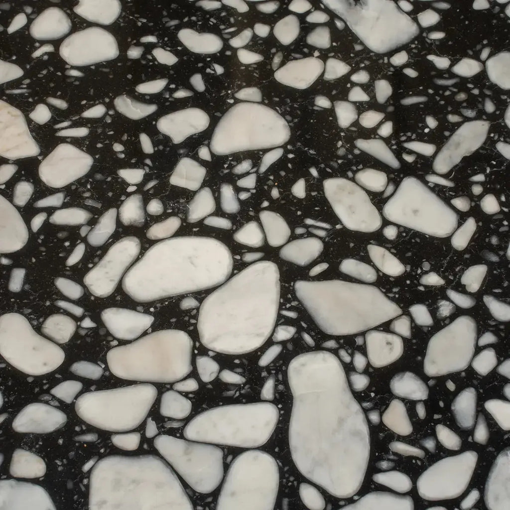 Black and White Real Terrazzo Tile 24" x 24" | Tile Club