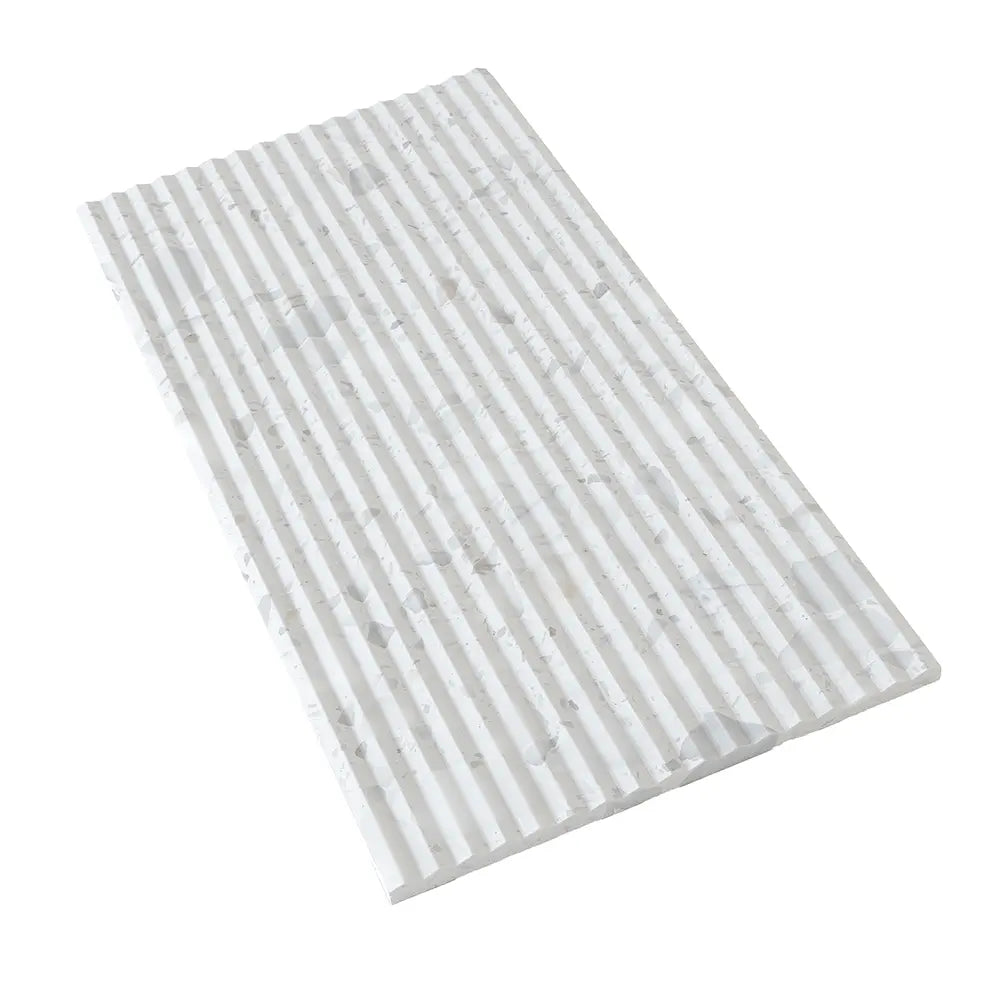 Coastal Sky Ridged Terrazzo Tile 12" x 24" | Tile Club