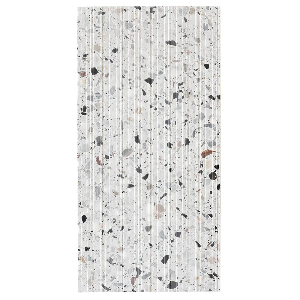 Valmarano Gray Textured Terrazzo Tile 12" x 24" | Tile Club