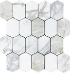 Calacatta Gold Elongated Hexagon Mosaic Tile Sample