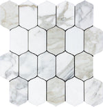 Calacatta Gold Elongated Hexagon Mosaic Tile Sample