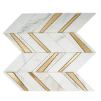 Calacatta Gold and Brass Chevron Mosaic | Tile Club