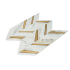 Calacatta Gold and Brass Chevron Mosaic | Tile Club