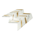 Calacatta Gold and Brass Chevron Mosaic | Tile Club
