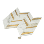 Calacatta Gold and Brass Chevron Mosaic | Tile Club