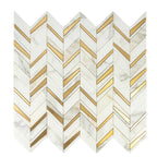 Calacatta Gold and Brass Chevron Mosaic | Tile Club