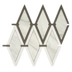 Medieval Diamonds Calacatta Gold & Lagos Azul Mosaic Tile | Tile Club
