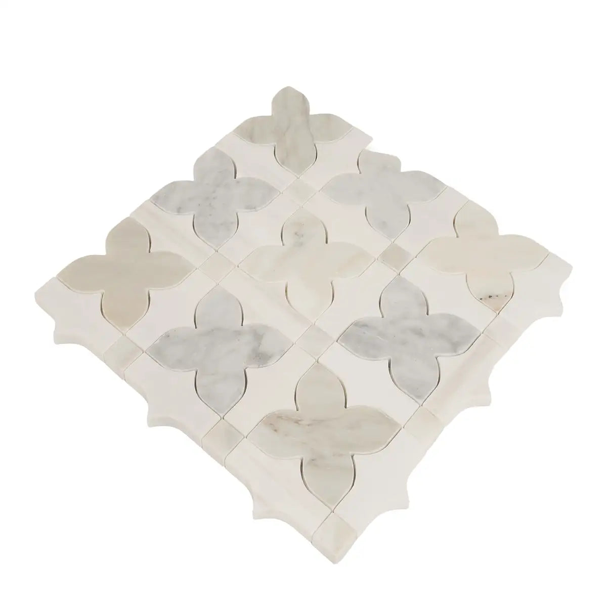 Geometria Marble Neutral Stars Mosaic Tile | Tile Club