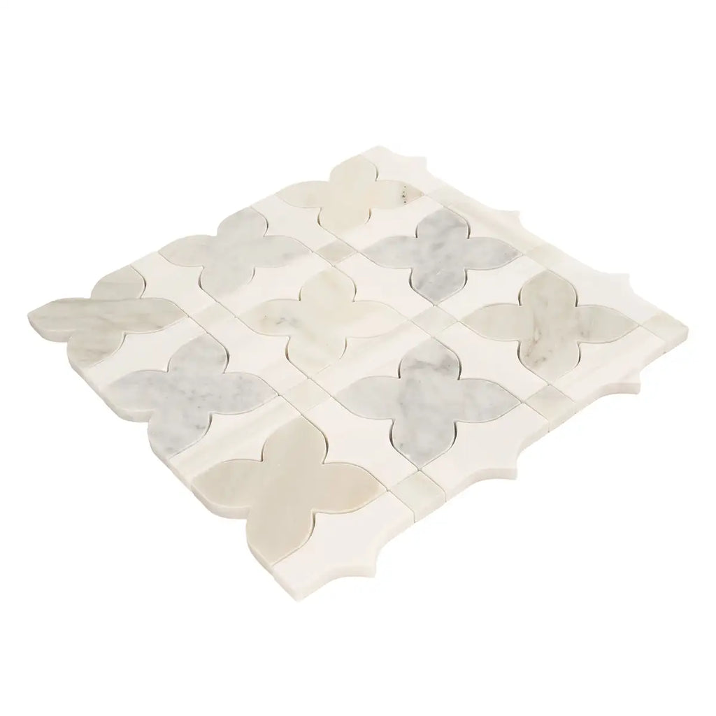 Geometria Marble Neutral Stars Mosaic Tile | Tile Club