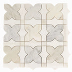 Geometria Marble Neutral Stars Mosaic Tile | Tile Club