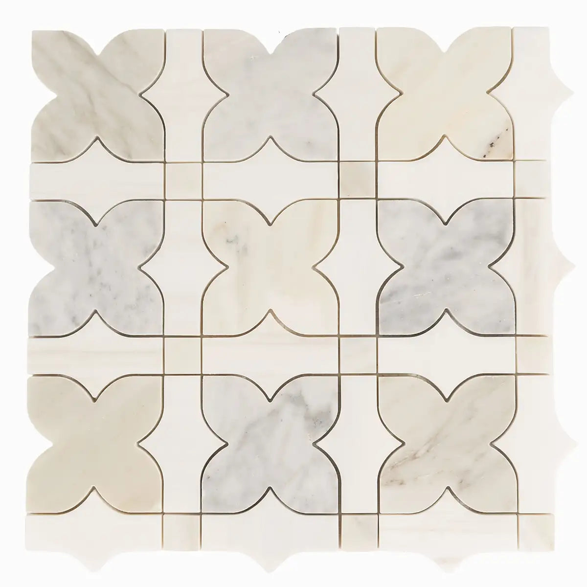 Geometria Marble Neutral Stars Mosaic Tile | Tile Club