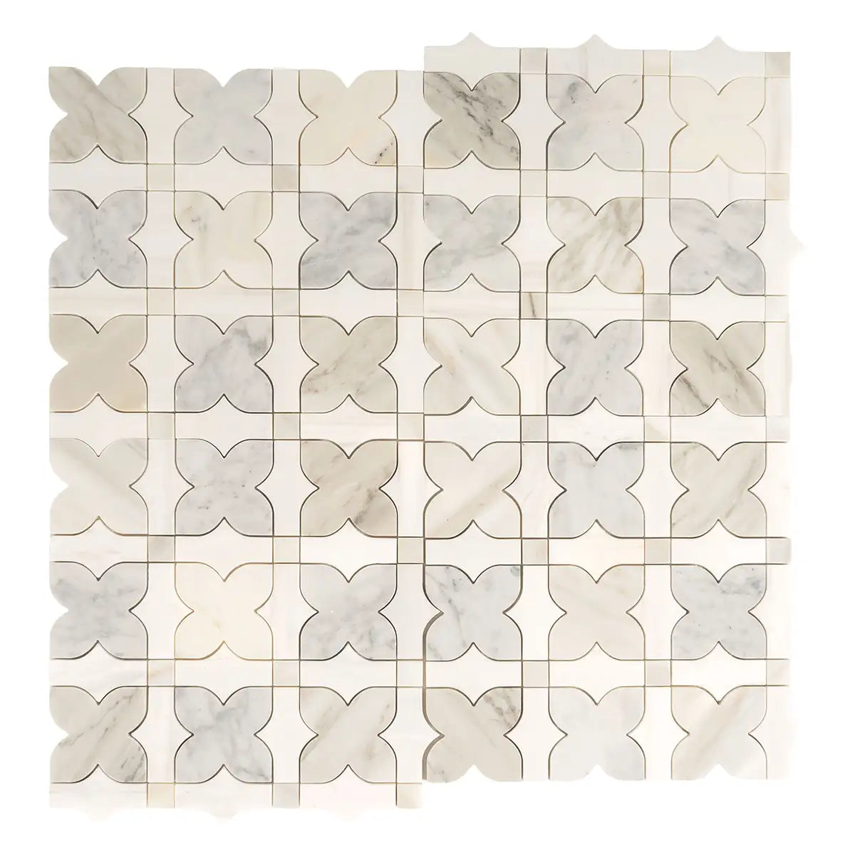 Geometria Marble Neutral Stars Mosaic Tile | Tile Club