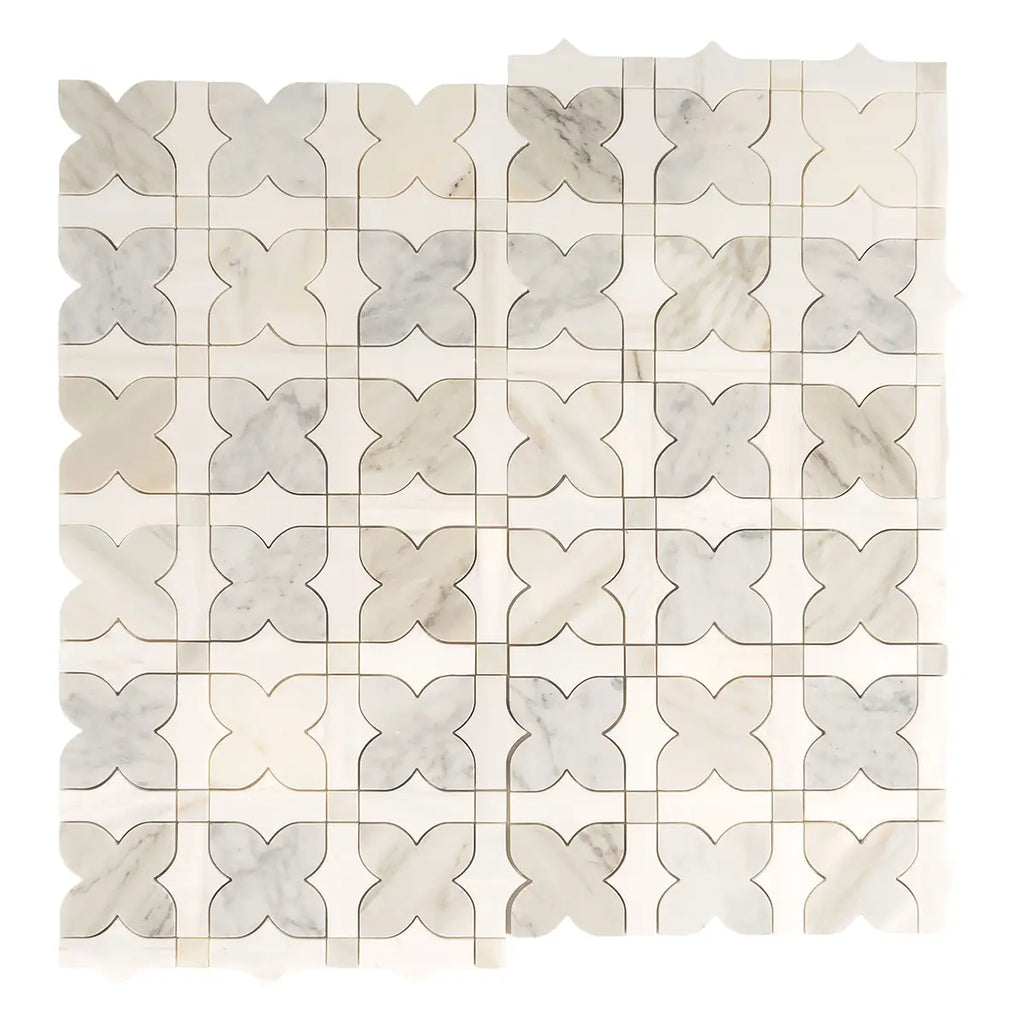 Geometria Marble Neutral Stars Mosaic Tile | Tile Club