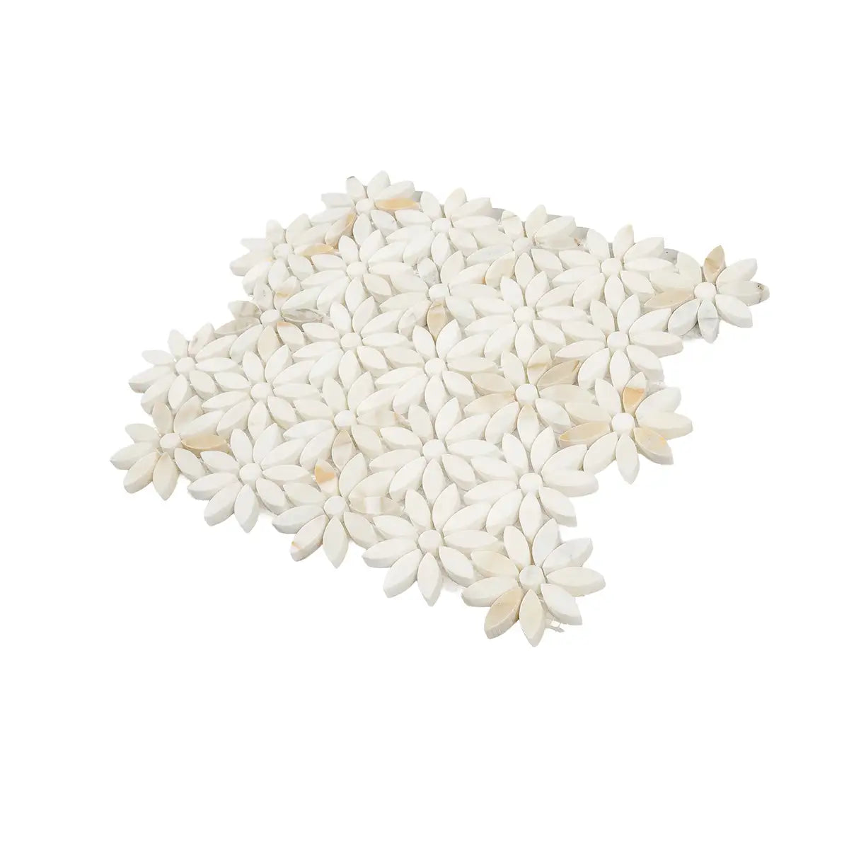 Meadow Calacatta Gold Flower Marble Mosaic Tile | Tile Club