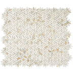 Meadow Calacatta Gold Flower Marble Mosaic Tile | Tile Club