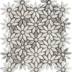 Meadow Calacatta Gold Flower Marble Mosaic Tile | Tile Club