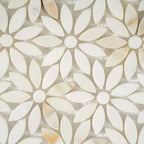 Meadow Calacatta Gold Flower Marble Mosaic Tile | Tile Club