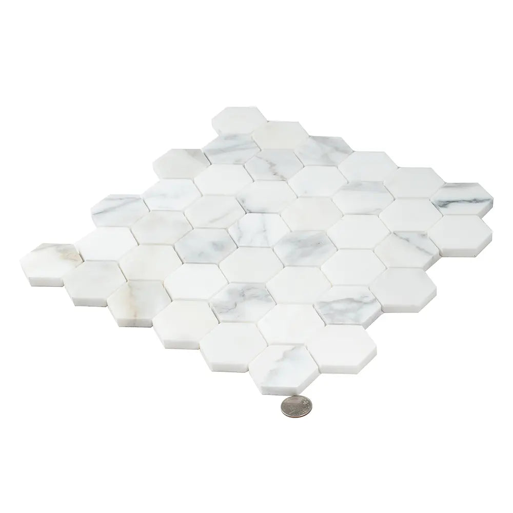 2" Calacatta Gold Hexagon Tile Honed | Tile Club