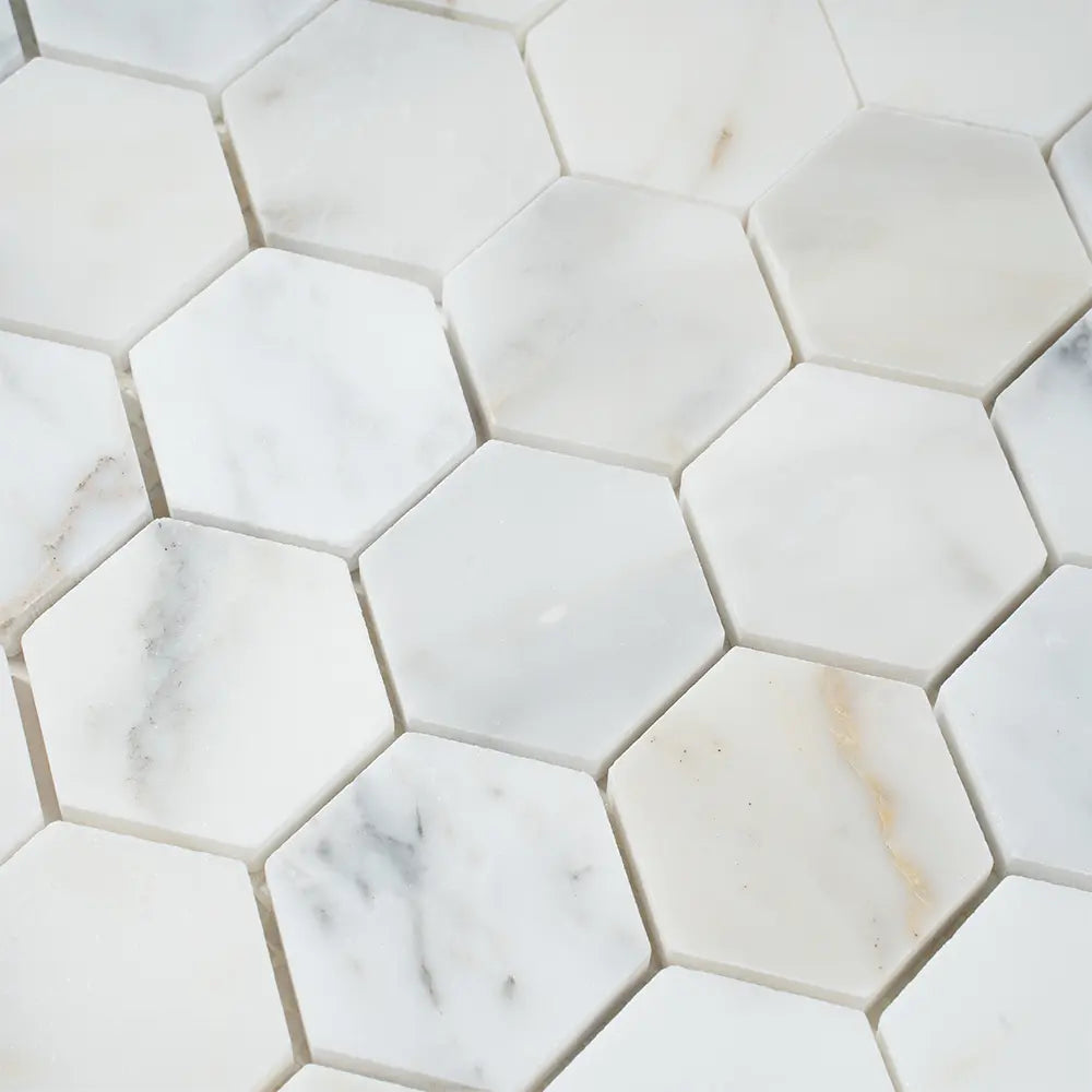 2" Calacatta Gold Hexagon Tile Honed | Tile Club