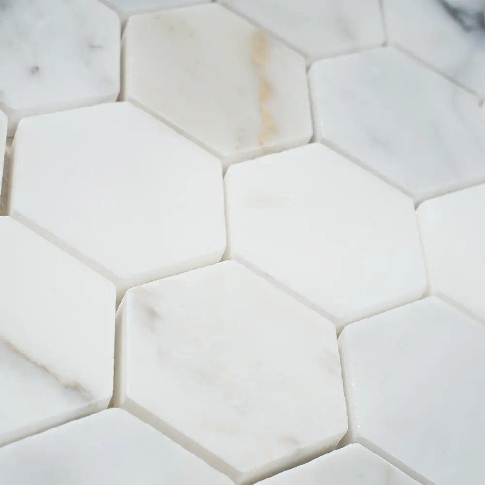 2" Calacatta Gold Hexagon Tile Honed | Tile Club