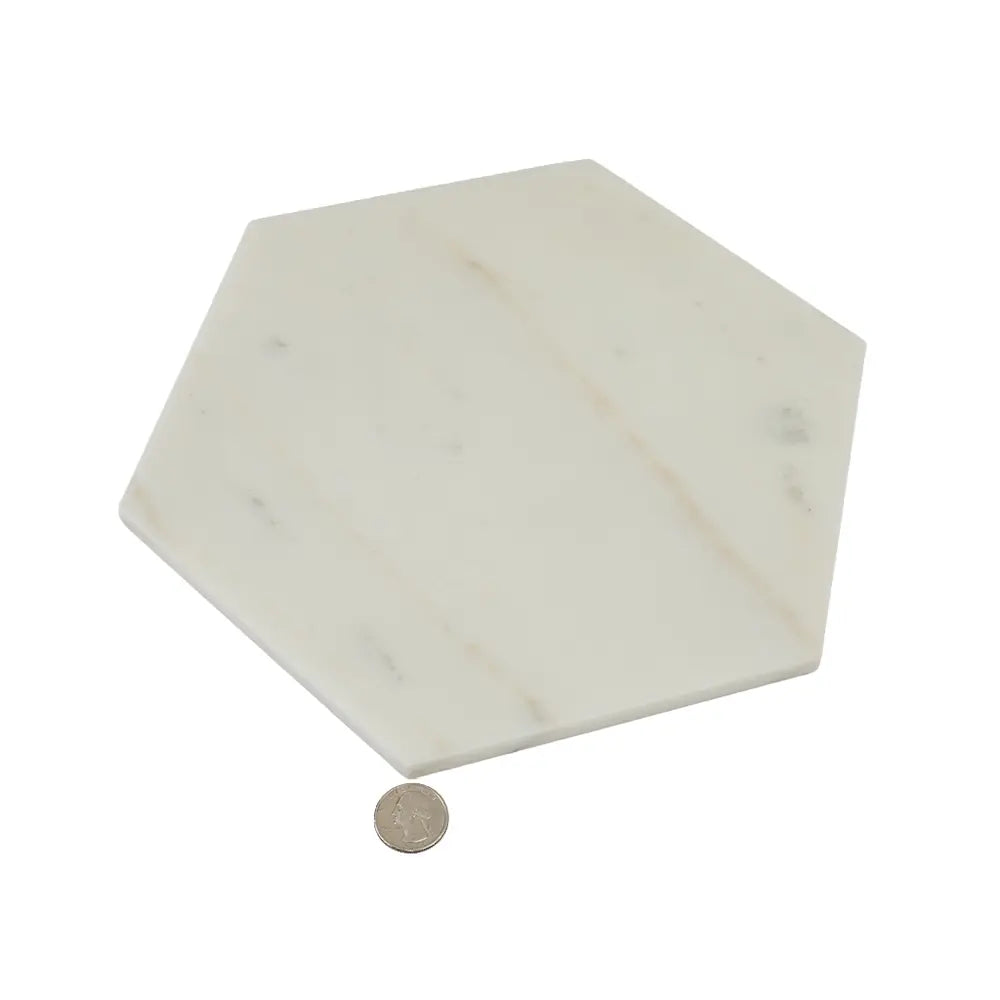 10" Calacatta Gold Marble Hexagon Tile Honed | Tile Club