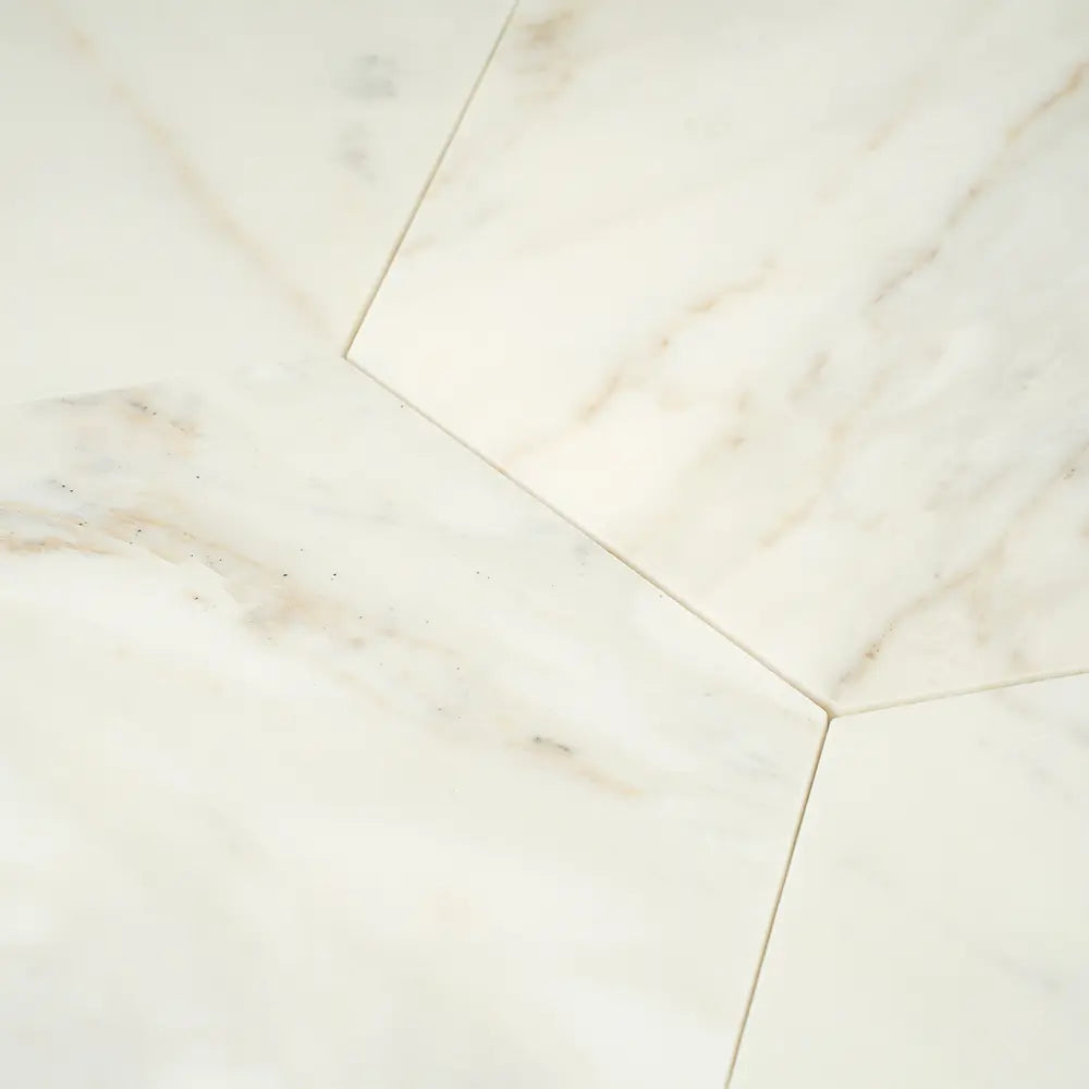10" Calacatta Gold Marble Hexagon Tile Honed | Tile Club