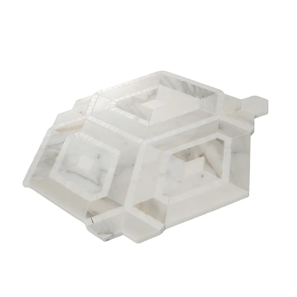 Diamond & Hex Calacatta Gold Marble Mosaic Tile