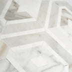 Diamond & Hex Calacatta Gold Marble Mosaic Tile