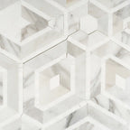 Diamond & Hex Calacatta Gold Marble Mosaic Tile