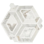 Diamond & Hex Calacatta Gold Marble Mosaic Tile