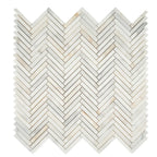 Calacatta Gold Skinny Herringbone Mosaic Tile | Tile Club